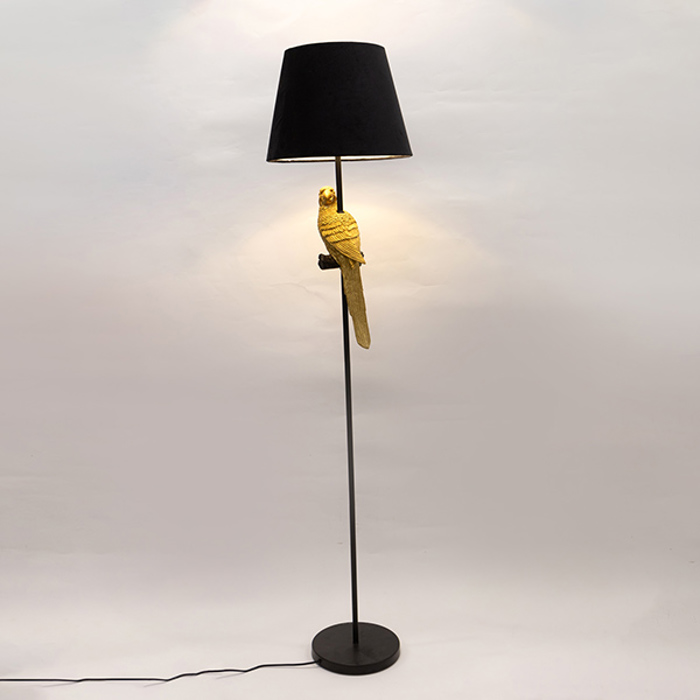 ESTHETI home Epidapedio Fotistiko ''Papaglos'' Resin Xruso/Mavro me Beloudino Kapelo E27 F24.5x163cm 757-11010
