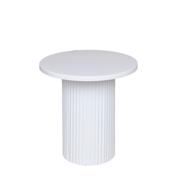 ESTHETI home Τραπέζι Βοηθητικό Μεταλλικό/Ξύλινο Λευκό Φ33.5x32.5cm 810-00035