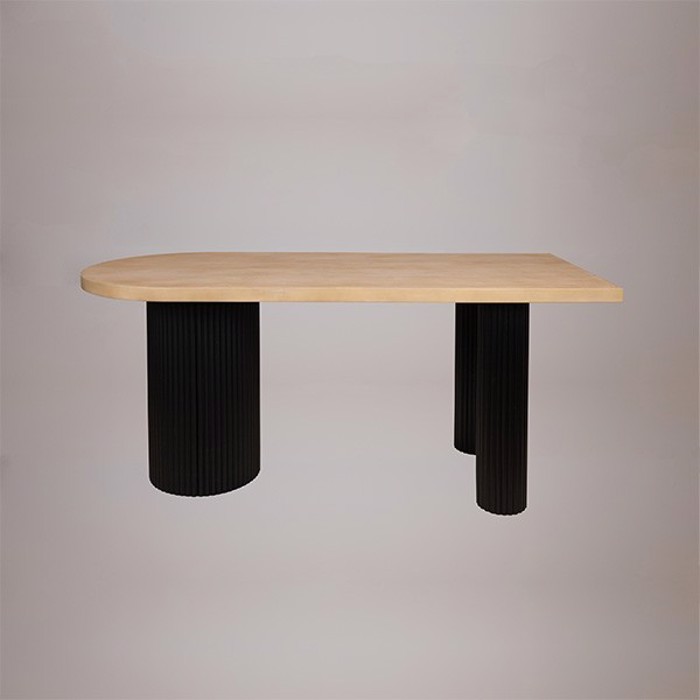 ESTHETI home Trapezi Xulino Fusiko/Mavro 180x80x76.5cm 810-00064