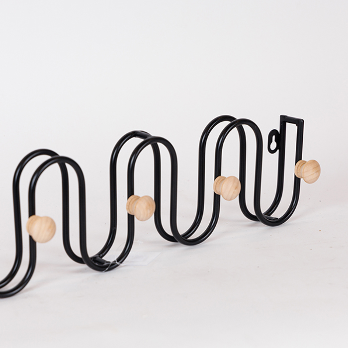 ESTHETI home Kremastra Toixou 5 Theseon Metalliki/Xulini Mavri/Fusiki 51x6x12.5cm 810-00068