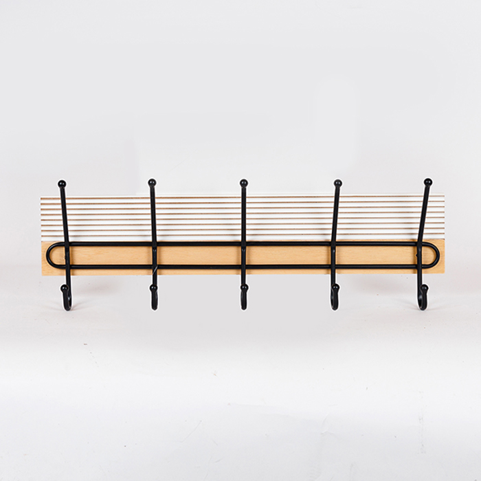 ESTHETI home Kremastra Toixou 5 Theseon Metalliki/Xulini Mavri/Fusiki 60x9x20cm 810-00069