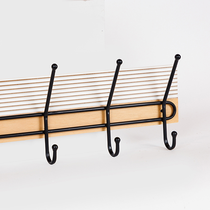 ESTHETI home Kremastra Toixou 5 Theseon Metalliki/Xulini Mavri/Fusiki 60x9x20cm 810-00069