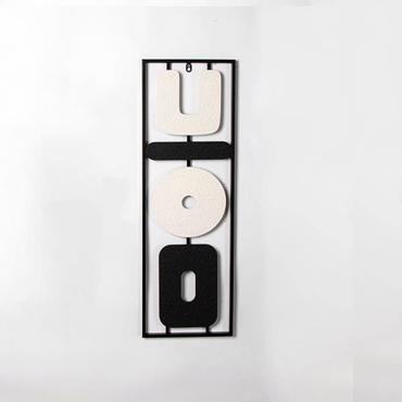ESTHETI home Διακοσμητικό Τοίχου Μεταλλικό/Ξύλινο Λευκό/Μαύρο 28x2.5x85cm 812-30002