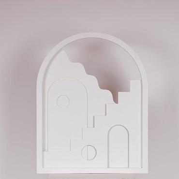 ESTHETI home Διακοσμητικό Τοίχου ''Σπίτι'' Ξύλινο Λευκό 40x2.5x50.8cm 812-40002