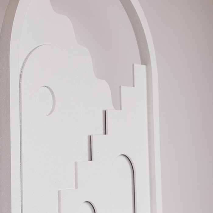 ESTHETI home Diakosmitiko Toixou ''Spiti'' Xulino Lefko 40x2.5x50.8cm 812-40002