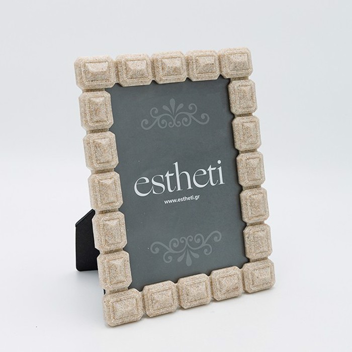 ESTHETI home Korniza (13x18cm) me efe Ammopetras Resin Krem 16.5x2x21.5cm 815-00053