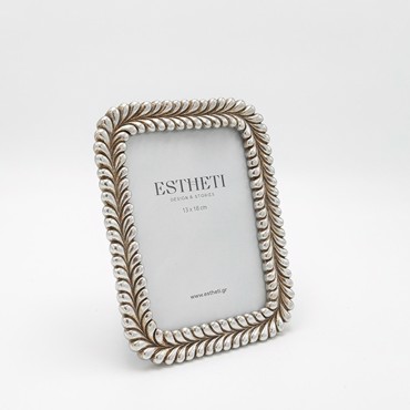 ESTHETI home Κορνίζα Πλεξούδα (13x18xm) Resin Αντικέ Ασημί 16.5x2x21.5cm 815-00105