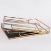 ESTHETI home Set ton 2 Diskos Metallikos Xrusos me Kathrepti 35x25x5cm/30.5x20.5x5cm 819-00083