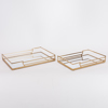 ESTHETI home Set ton 2 Diskos Metallikos Xrusos me Kathrepti 35x25x5cm/30.5x20.5x5cm 819-00083