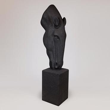 ESTHETI home Επιδαπέδιο Διακοσμητικό Γλυπτό Άλογο Polyresin Μαύρο 41x31x147εκ 819-00118