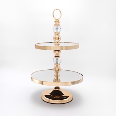 ESTHETI home Ορντερβιέρα Διώροφη Μεταλλική Χρυσή Φ30x50cm 819-00265