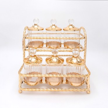 ESTHETI home Σετ των 6 Διακοσμητικά Μπωλ Μεταλλικά/Γυάλινα Χρυσά 29x29x20cm 819-00273