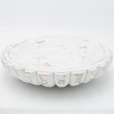 ESTHETI home Διακοσμητική Πιατέλα Ξύλινη Λευκή/Καφέ Φ28x6cm 819-00404