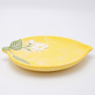 ESTHETI home Διακοσμητική Πιατέλα Λεμόνι Τσιμεντένια Κίτρινη 25x19.5x3cm 819-00620