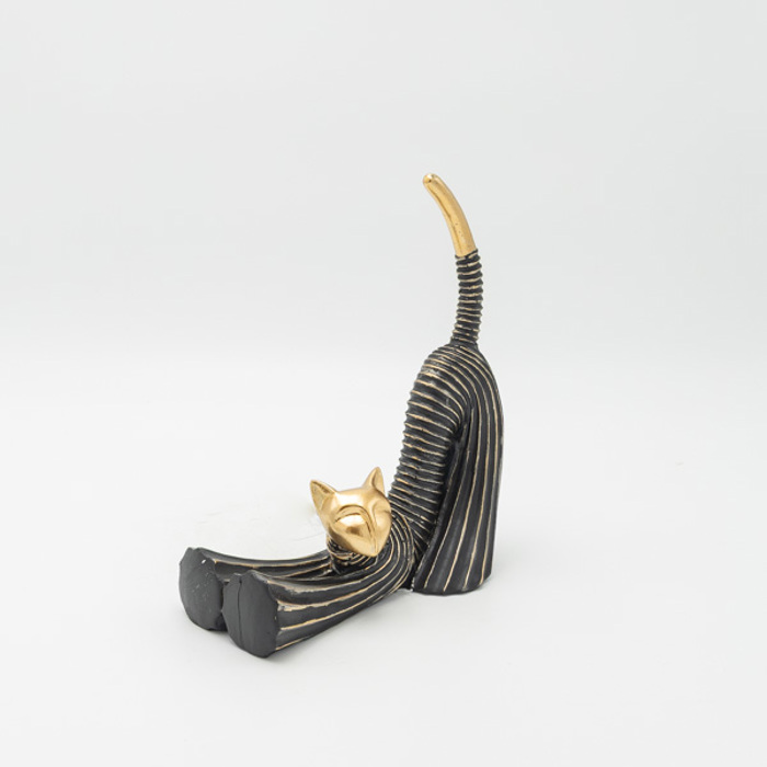 ESTHETI home Gta Resin Mavri/Xrusi 18.5x8x21.5cm 819-01398