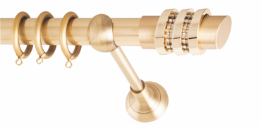 Frans Κουρτινόξυλο Φ25 Three Rings Strass Oro Mat