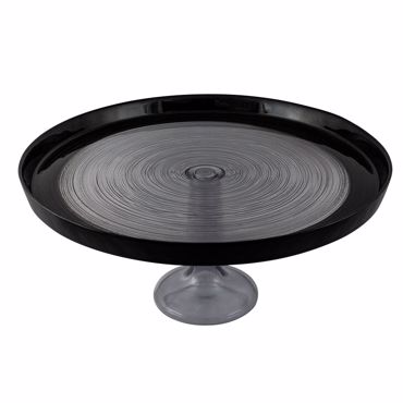 HFA Τουρτιέρα Γυάλινη με Πόδι 32cm Reflections Γκρι Σκούρο 5481351