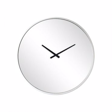 InTheBox - Maison TOP Ρολόι Τοίχου Μεταλλικό Ασημί με Καθρέπτη Φ60cm 019910