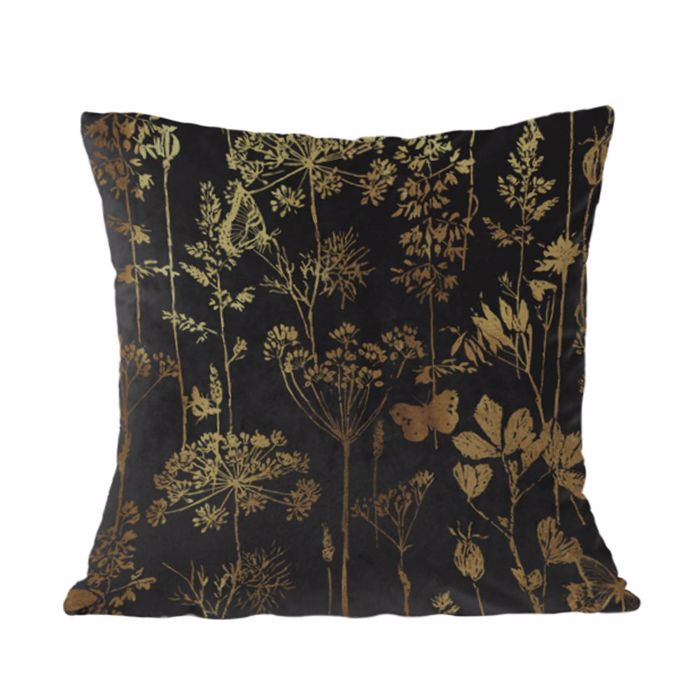 InTheBox - Maison BLOSSOM Diakosmitiko Maxilari Beloudo Mavro/Xruso 45x45cm 025330