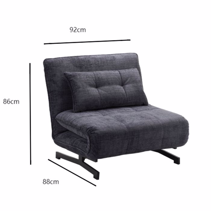 Liberta - Maison ESCADA Poluthrona Anadiploumeni Anthraki 92x88x86cm 01-3644