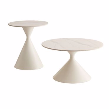 Liberta - Maison ICE Σετ των 2 Coffee Table Λευκό Φ70x40cm 04-1326