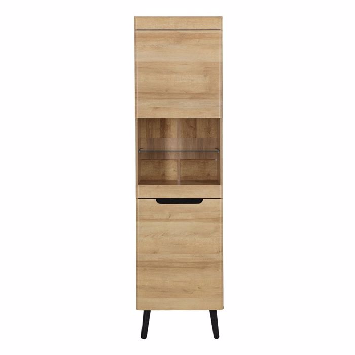 Liberta - Maison GRIF Βιτρίνα Φυσική/Μαύρη 53x40x197cm 24-0703 Liberta - Maison GRIF Bitrina Fusiki/Mavri 53x40x197cm 24-0703