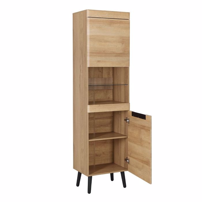 Liberta - Maison GRIF Βιτρίνα Φυσική/Μαύρη 53x40x197cm 24-0703 Liberta - Maison GRIF Bitrina Fusiki/Mavri 53x40x197cm 24-0703