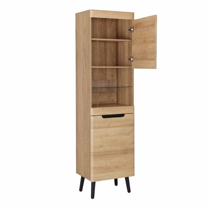 Liberta - Maison GRIF Βιτρίνα Φυσική/Μαύρη 53x40x197cm 24-0703 Liberta - Maison GRIF Bitrina Fusiki/Mavri 53x40x197cm 24-0703