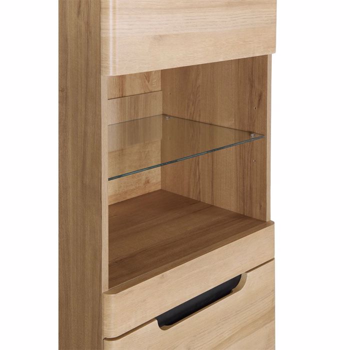 Liberta - Maison GRIF Βιτρίνα Φυσική/Μαύρη 53x40x197cm 24-0703 Liberta - Maison GRIF Bitrina Fusiki/Mavri 53x40x197cm 24-0703