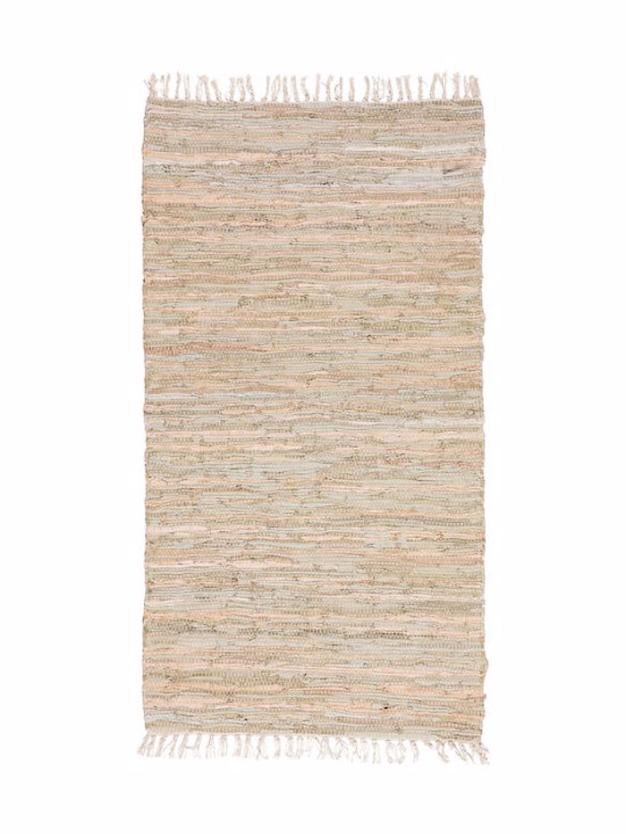 PERSIKA Xali Dermatino me Krossia 'Leather Rugs Solid' 130227/02 Light Grey 70x130cm PRS030581