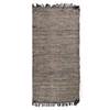 PERSIKA Xali Dermatino me Krossia 'Leather Rugs Solid' 030717-01A Grey 70x130cm PRS030583