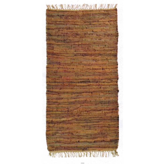 PERSIKA Xali Dermatino me Krossia 'Leather Rugs Solid' 130227/02D Light Brown 70x130cm PRS030588