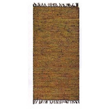 ΠΕΡΣΙΚΑ Χαλί Δερμάτινο με Κρόσσια 'Leather Rugs Solid' 030717-01 Mustard 70x130cm PRS030589