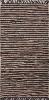 PERSIKA Xali Dermatino me Krossia 'Leather Stripe Rugs' Coffe/Camel 70x130cm PRS030801