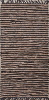 PERSIKA Xali Dermatino me Krossia 'Leather Stripe Rugs' Coffe/Camel 70x130cm PRS030801