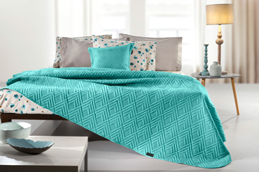 Guy Laroche Σετ Κoυβερλί CURVES Petrol 220X240 με μαξιλαράκι διακοσμητικό 1114086221023