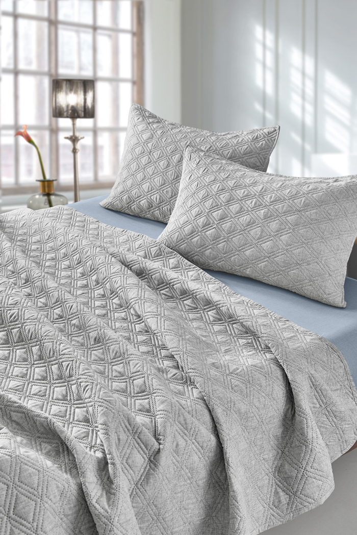 Guy Laroche Σετ των 2 Κουβερλί Tempest Grey 220x240cm Guy Laroche Set ton 2 Kouberli Tempest Grey 220x240cm