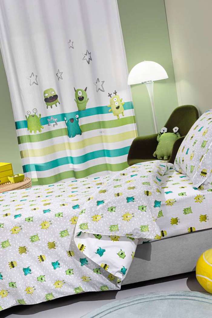 Saint Clair Set Paidiki Paplomatothiki 160x220cm & Maxilarothiki 50x70cm Monsters Blue