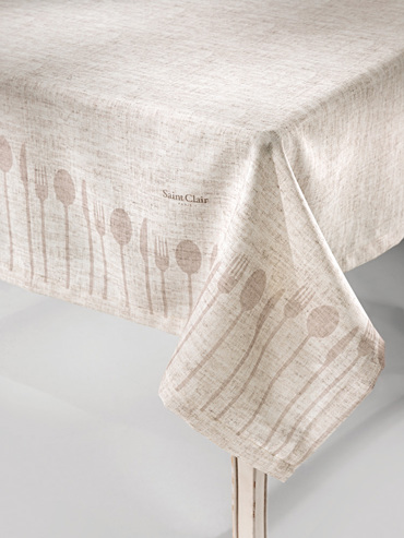 SAINT CLAIRE ΤΡΑΠΕΖΟΜΑΝΤΗΛΟ ΑΔΙΑΒΡΟΧΟ ΑΛΕΚΙΑΣΤΟ 145Χ145 1007 Beige 1719030216030