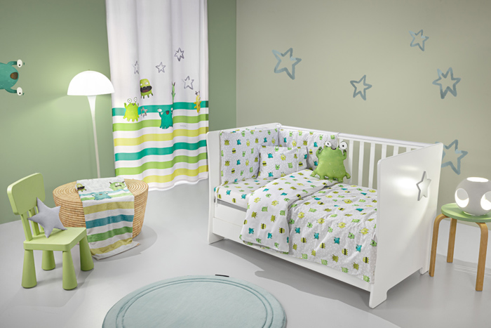 Saint Clair Set Brefika Sentonia 115x170cm kai Maxilarothiki 30x40cm Monsters Lime