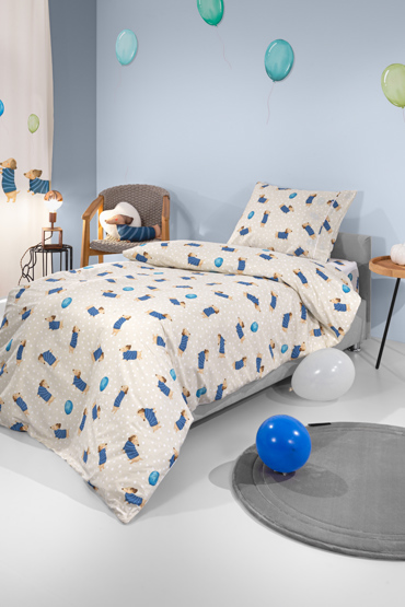 Saint Clair Σετ Παιδική Παπλωματοθήκη 160x220cm & Μαξιλαροθήκη 50x70cm Pet Blue