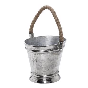 Σαμπανιέρα Αλουμινίου Ασημί με Σχοινί 26Χ20Χ22εκ FLA204 Espiel