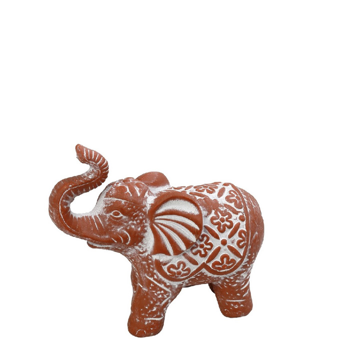 Diakosmitiki Keramiki Figura Elefanta Teracotta 15X7X13ek. ERT349K8 Espiel