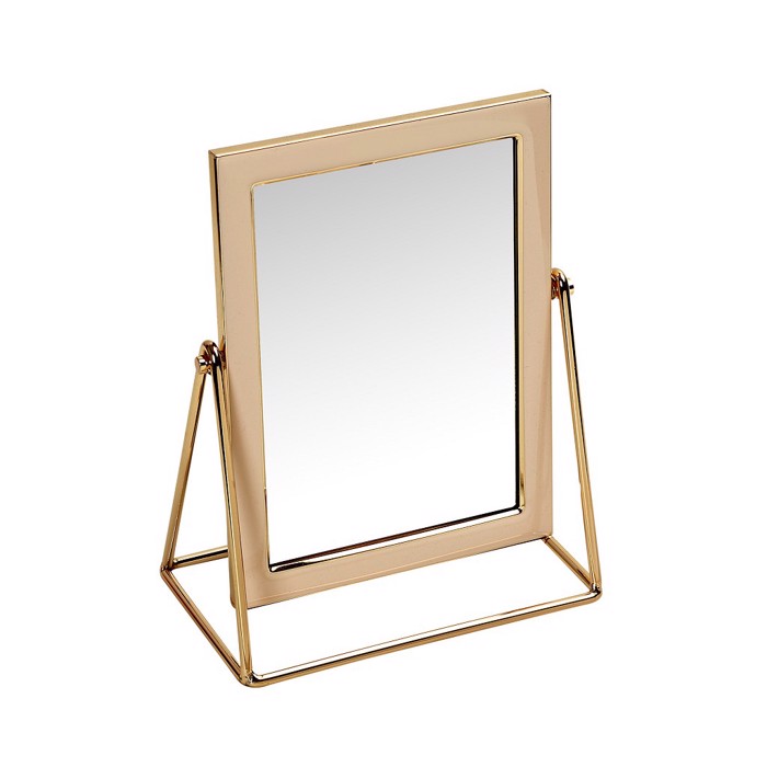 Epitrapezios Kathreptis Metallikos Roz/Xrusos 16x10x22cm FAM725 Espiel