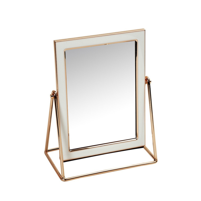 Epitrapezios Kathreptis Metallikos Lefkos/Xrusos 16x10x22cm FAM727 Espiel