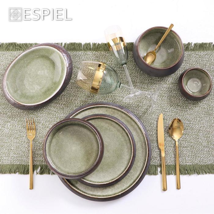 Bol Koniko ''PEBBLE'' Porselanis Kafe/Prasino F15x7cm GMT103K2 Espiel