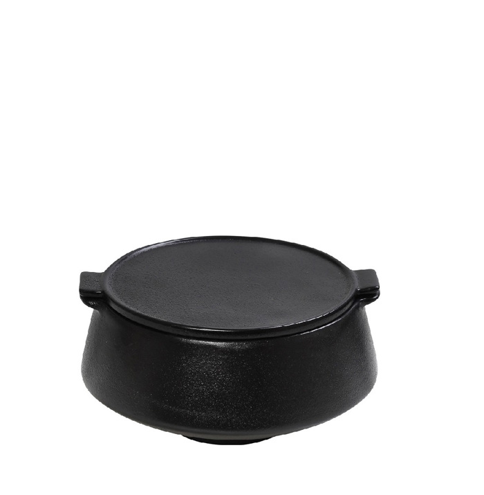 Bol Serbirismatos ''MIANMAR'' me Kapaki Stoneware Mavro 10.5x9x5.5cm GMT201 Espiel