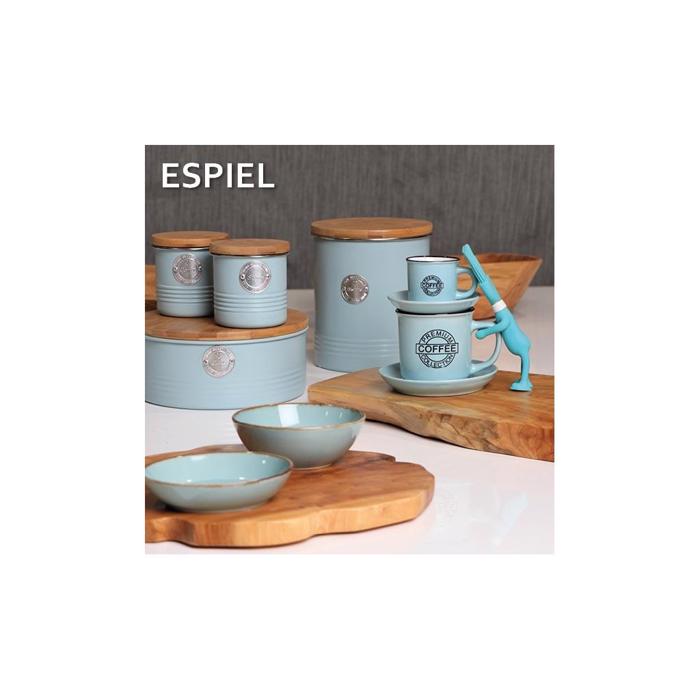 Φλιτζάνι και Πιατάκι Espresso Γαλάζιο Stoneware 90ml Φ6.3x11cm HUN306K12 Espiel Flitzani kai Piataki Espresso Glazio Stoneware 90ml F6.3x11cm HUN306K12 Espiel