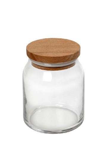 Γυάλινο Δοχείο με Ξύλινο Καπάκι 7.5Χ10εκ 270cc KOP101K6 Espiel