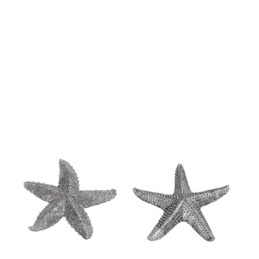 Διακοσμητικός Αστερίας Resin Ασημί Φ12.5x2cm MT2738K6 Espiel